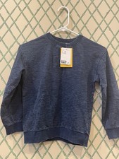NWT Kids Size 6-8 Cotton Fleece Crewneck Sweatshirt Navy Blue