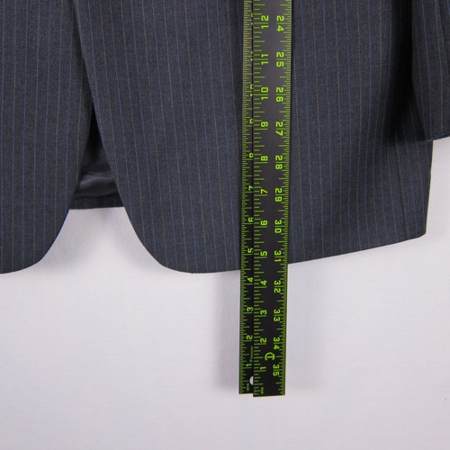 Jones New York Blazer Men 38 Gray Blue Pinstripe Wool Classic Jacket - Picture 6 of 10