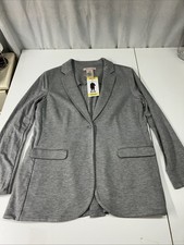 Philosophy Republic Women  s Blazer Gray Jersey Knit Stretch Size M NWT