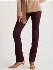 NWT Quince Women’s Ultra-Stretch Ponte Straight Leg Pants Burgundy Small Yoga