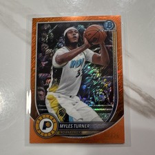 Bowman Chrome Orange Shimmer Refractor /50 Myles Turner Indiana Pacers