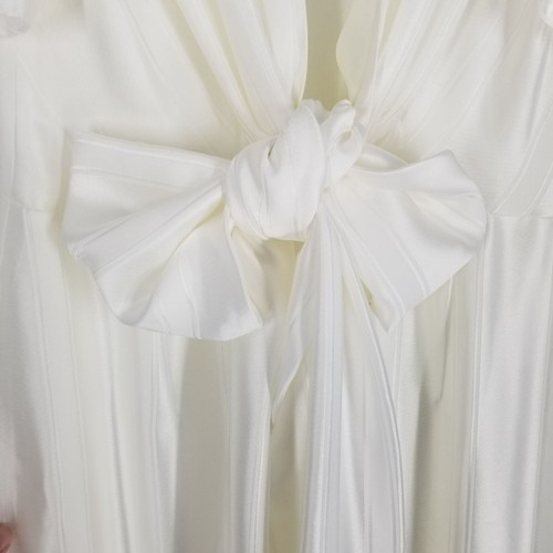 NWT Galvan London Eden Plunging Wide Leg White Satin Bridal Jumpsuit Puff Sleeve - Picture 21 of 21