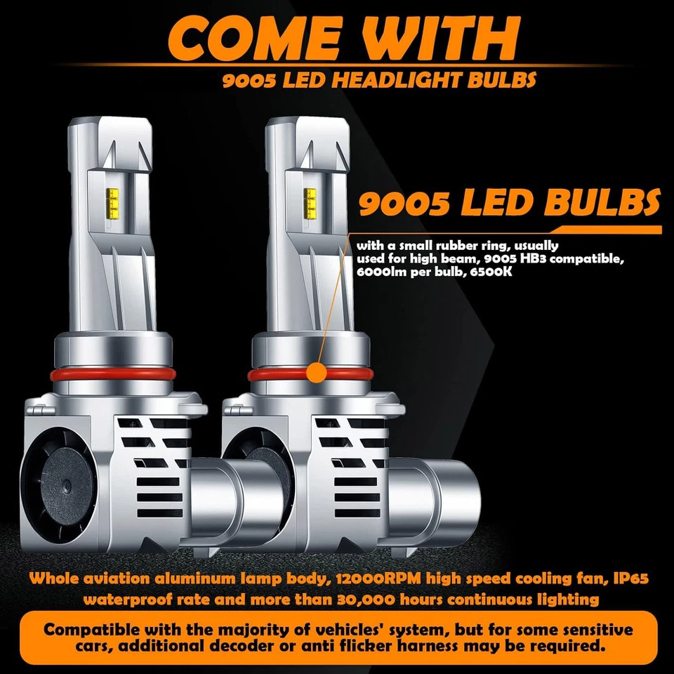 Светодиодные лампы для фар дальнего/низкого света для пикапа GMC Sierra 1500 2500 C/K 1999-06 - Изображение 4 из 4