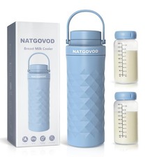 22oz Portable Breast Milk Cooler for Travel,24H Ice-Free Cooling Breastmilk S...