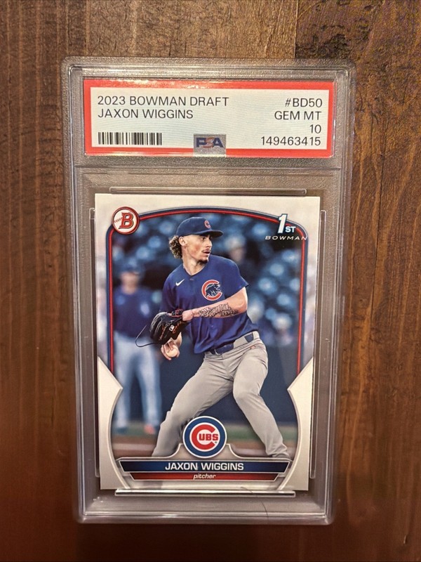 2023 Bowman Draft Jaxon Wiggins BD-50 1st Paper Chicago Cubs PSA 10