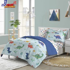 Sweet Dino Full Bed in a Bag Blue Microfiber 100 Polyester Fill Male Child