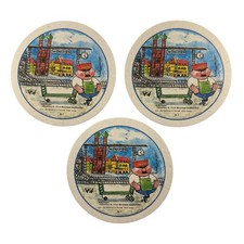 Alois Hingerl Beer Coasters Hofbrauhaus Munchen Illustrated (3)  4 1/4" Round EC