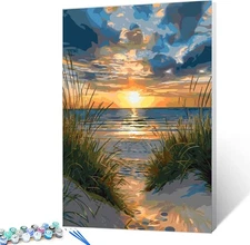 Tropical Seascape Painting Paint by 16''Wx20'H(Without Frame), Artwork-07 