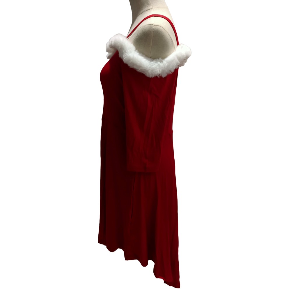 Lady Sexy Mrs Santa Claus Outfit Xmas Party-Costume V Neck Christmas Fancy Dress image 7