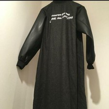 USED COMME DES GARCONS FAUX LEATHER LONG-SLEEVE COAT 1986 UNUSED