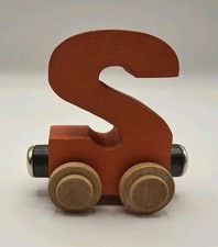 S Orange Alphabet Letter Wooden Car Thomas  Brio Compatible Name Train Vermont
