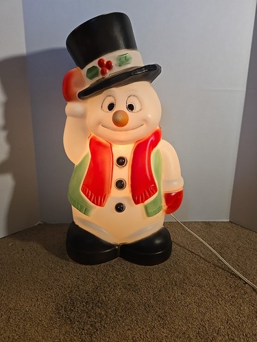 Vintage 18" Christmas Frosty The Snowman Carrot Nose Blow Mold General Foam