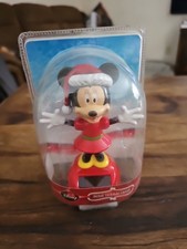 NEW RARE CHRISTMAS MINNIE  MOUSE SOLAR BOBBLE HEAD FIGURE RETIRED DISNEY PIXAR 