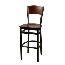 Oak Street Mfg SL21501SHWAWA Plain Walnut Wood Back & Seat Barstool