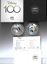 Donald Duck 100 Jahre Disney 10 Euro Frankreich 2023 Silber PP/Proof und Farbe