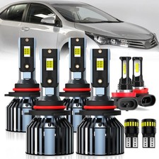 For 2009-2016 Toyota Corolla light Bulbs, 9005 High Beam 9006 Low Beam H11 Fo...