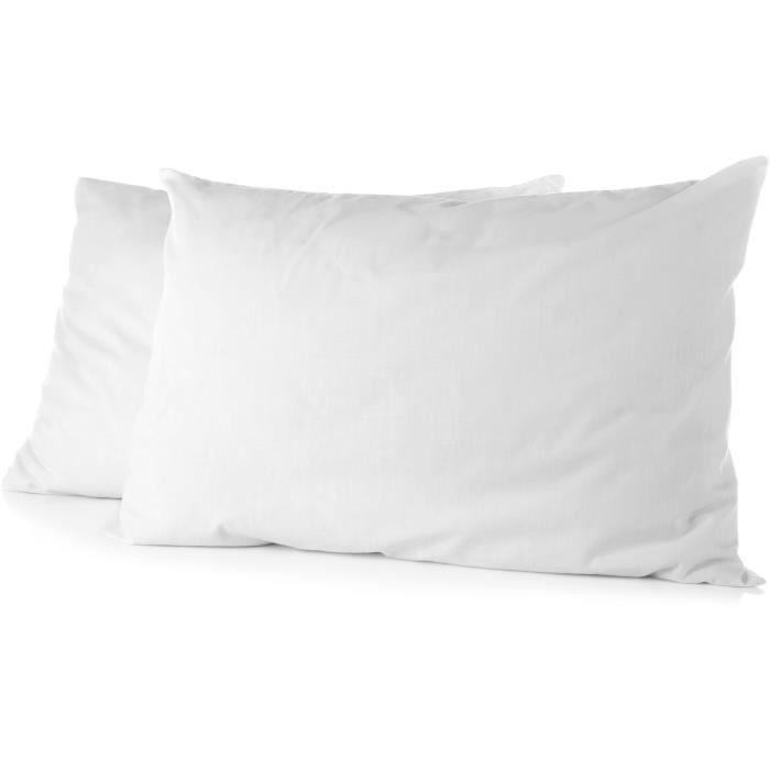 Taies d'oreiller microfibre 50x70 Home Linge Passion lot anti-plis de couchage