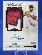 2022 Panini Flawless Rookie Ruby /20 Josiah Gray #RPA-JG RPA Patch Auto RC 