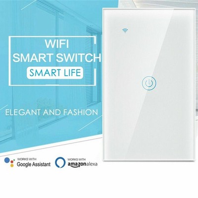 1/2/3/4 Gang WiFi Smart Wall Touch Light Switch Glass Panel For Google APP zz