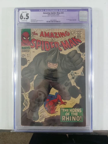 Amazing Spider-Man 41 CGC Graded 6.5 FN+ Restored 1st Rhino Marvel Comics 1966