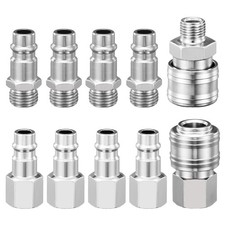 Druckluftkupplung Set 10-teilig Schnellkupplung 1/4 Zoll Euro f&uuml;r Kompressor
