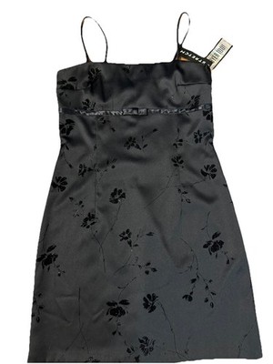 DEADSTOCK Vintage 90s y2k Dress L 13 Dark Floral Fairy Whimsigoth formal vamp