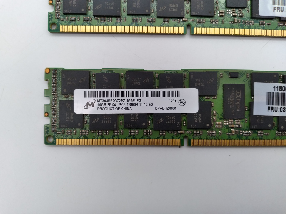 Mémoire de serveur Micron DDR3 16 Go 1600 MHz REG ECC RAM 16 Go 2Rx4
