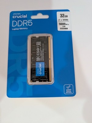 Crucial 32GB 262-Pin DDR5 SO-DIMM DDR5 5600 Laptop Memory Model
