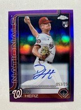Topps Chrome Update DJ Herz #RA-DH Purple Refractor Auto /250 Nationals Rookie