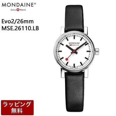 Mondaine Evo2 Watch 26mm White Dial Black Leather Strap From Japan