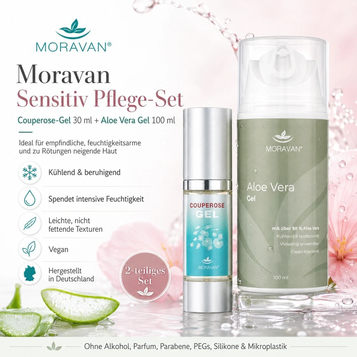 teebaumöl und aloe vera Aloe Vera & Vitamin E Anti-Age Serum – Reduziert Falten & spendet  Feuchtigkeit main image 0