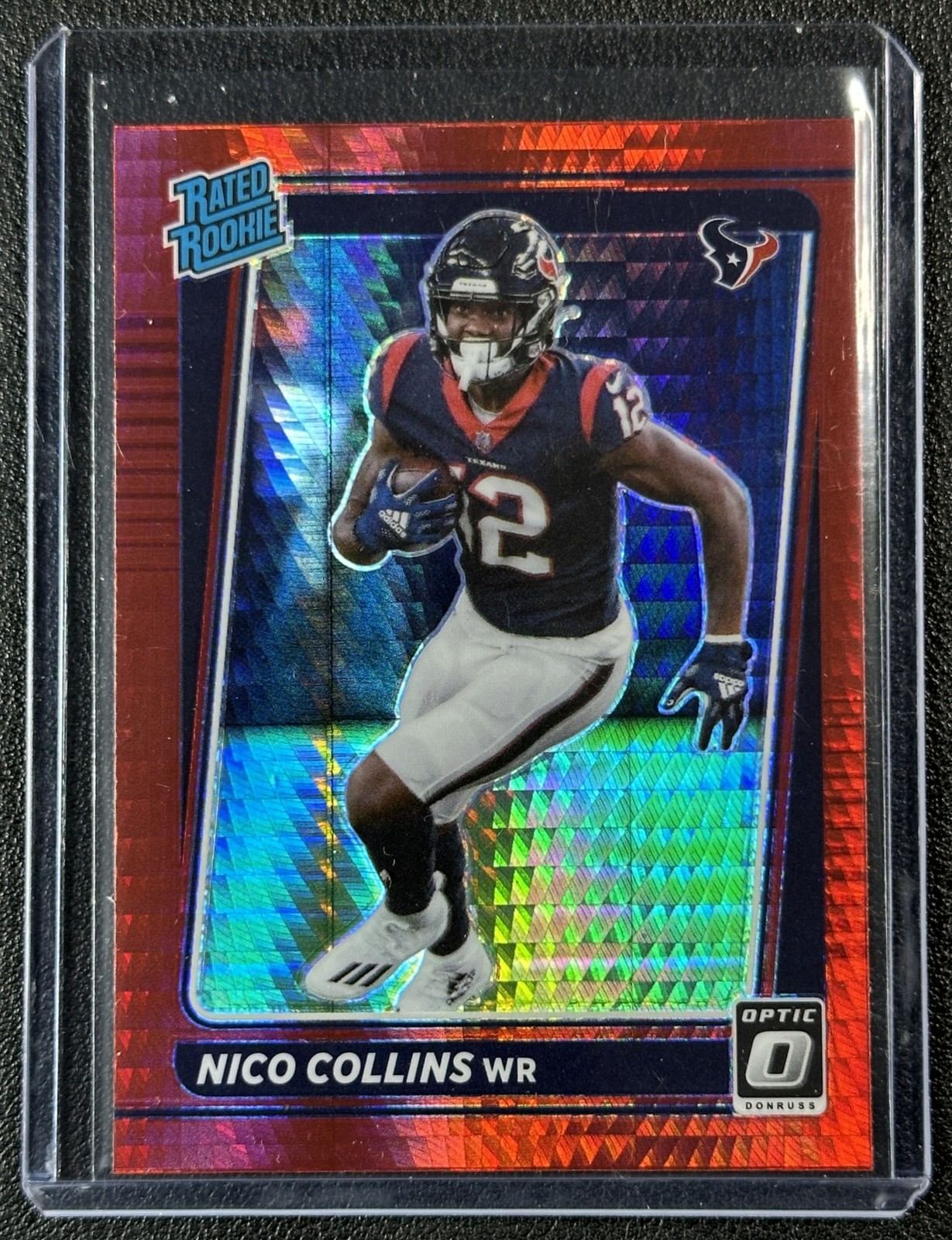 NICO COLLINS 2021 PANINI DONRUSS OPTIC #230 RED HYPER RC RATED ROOKIE TEXANS
