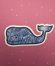 Vineyard Vines Blue Leaves Leaf on White Background Whale Sticker Decal NEW