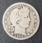1914 D Denver Barber Liberty Head US Quarter Dollar 0.1808 Troy Ounce Silver