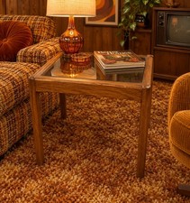 ERCOL Golden Dawn Side Table Mid Century Glass Top Coffee Lamp Table 1970/80s