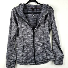 Spyder Active Fleece Full Zip Hoodie Jacket Gray Womens S Stretch Pockets NWOT
