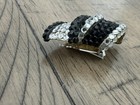 Vintage Linda Joyce Signed Black and Clear Rhinestone Clip On Earrings — photo 7