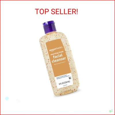 Amazon Basics Morning Fresh Facial Cleanser with Ginseng and Vitamin C, 8 fl oz