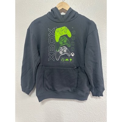 Xbox Gamer Vibes Hoodie Kids Charcoal Gray Controller Graphic Sweatshirt MD