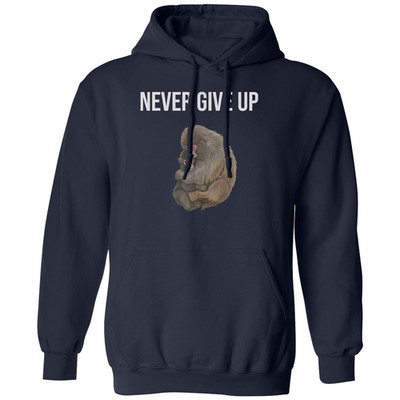 Never Give Up Finding Love Punch The Monkey Unisex Hooded Sweatshirt