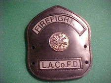 LOS ANGELES COUNTY CALIFORNIA FIRE DEPARTMENT HELMET FRONT USED