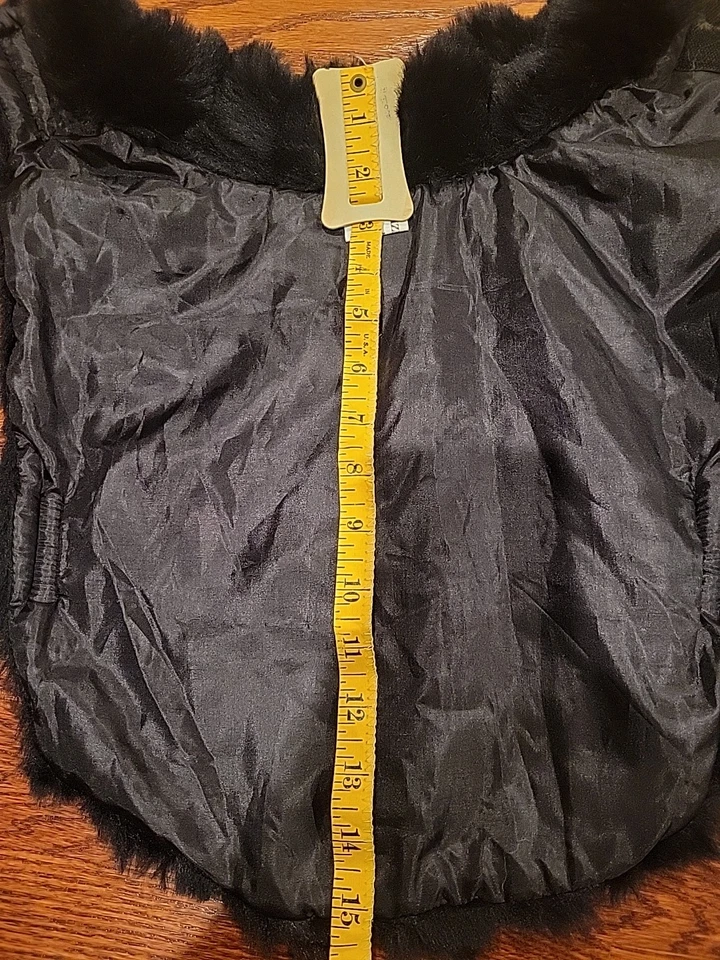 Dog Coat, Faux Fur, Black, Small - Image 3 of 4