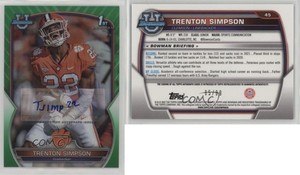 2022 Bowman U Chrome Prospect Green Refractor /99 Trenton Simpson #45 Auto