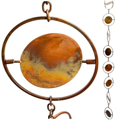 Happy Gardens Flamed Circles Hanging Ornament - Metal Wind Spinner Outdoor Ga...