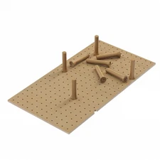 Dowell 4-Piece Wood Pegboard Drawer Divider Organizer Set with 9 Pegs, Adjust...