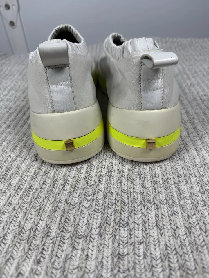 Stuart Weitzman BLANCO NEÓN Cuero Tenis Correr Caminar Sin Cordones EE. UU. 11 Foto 4 de 4