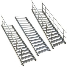 17 Stufen Stahltreppe Breite 60 - 160 cm, Geschossh&ouml;he 282 - 350 cm