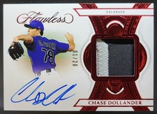 2025 Panini Flawless Chase Dollander Patch Auto Ruby /20 MEM Rockies MS10