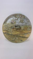 Vintage 1980 Byron Molds Farmhouse Spring 3D Ceramic 10.25 Plate Wall Decor