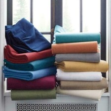 Luxuries Natural 600TC Bedding Items Choose Solid Color US Olympic Queen Size